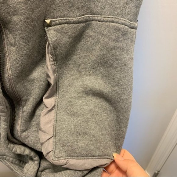 Aritzia Wilfred Roussea Zip Up Cardigan Sweater Medium Grey - Picture 11 of 12